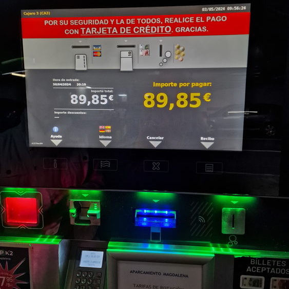 Parkgebühr in Sevilla für 3 Tage